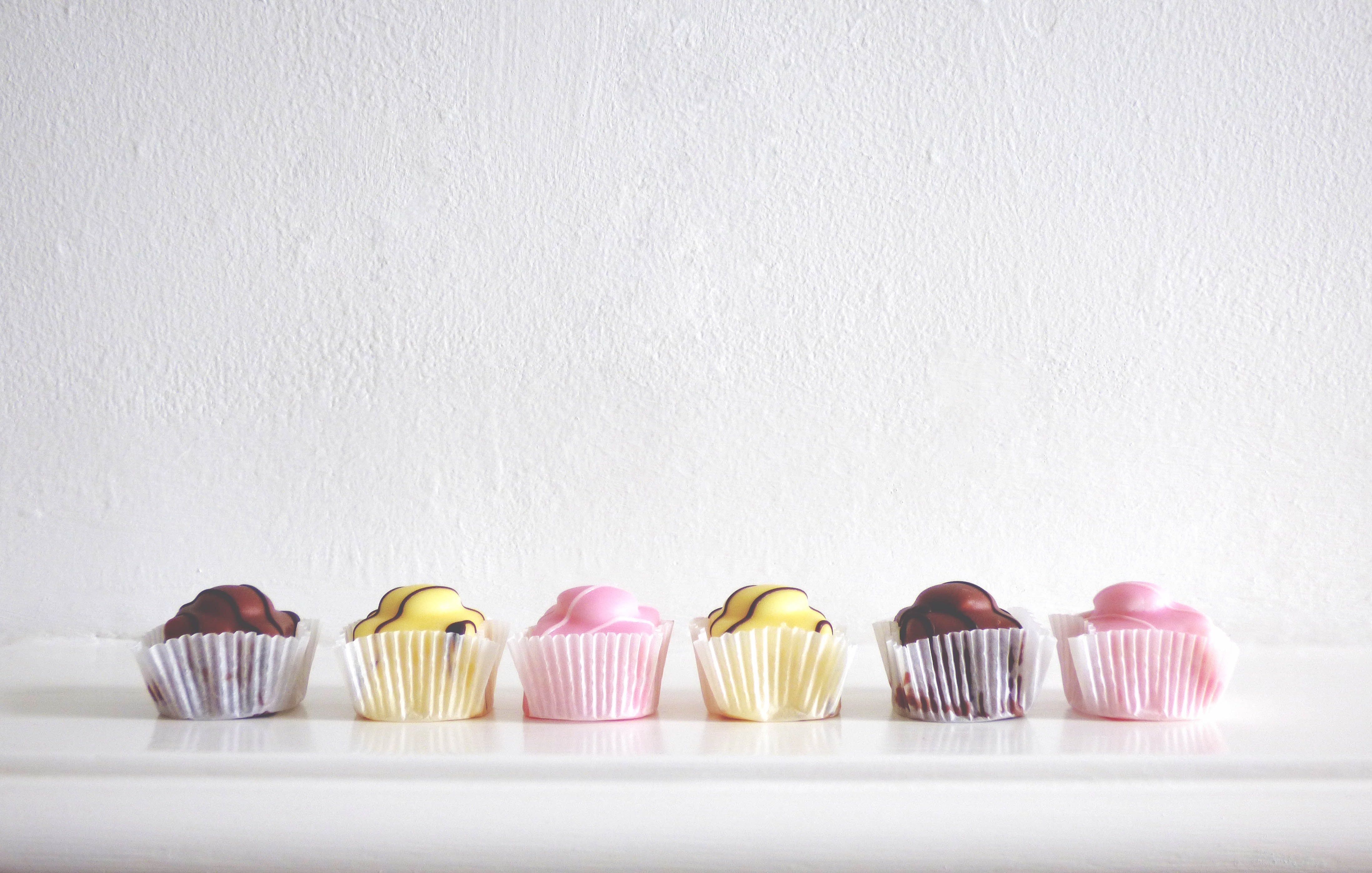 Række af lækre muffins