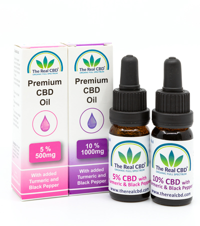 5% CBD olie med gurkemeje og sort peber