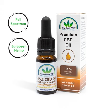 15% CBD-olie med D-vitamin - The Real CBD