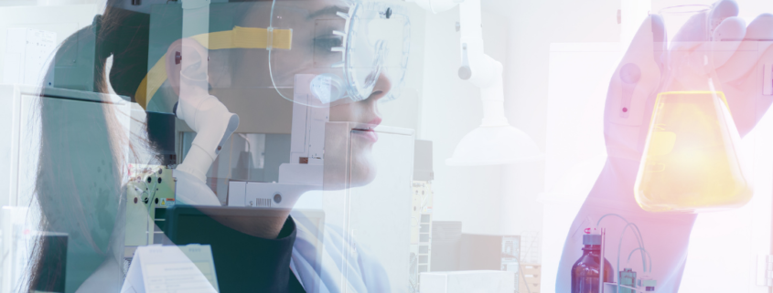 Videnskabsdame i et laboratorium