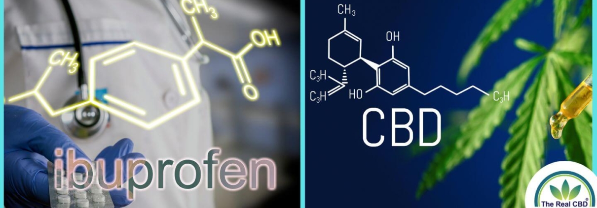 Kemisk formel for CBD og Ibuprofen