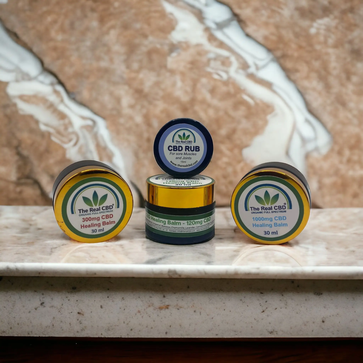 Display med CBD-balsamer - The Real CBD