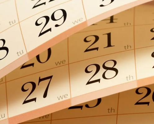 Kalender blade viser en måned