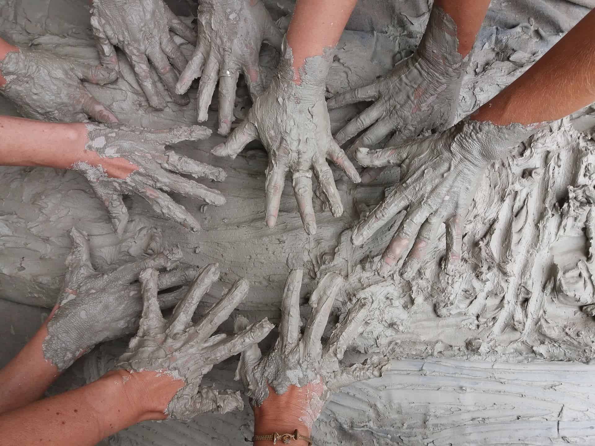 CBD Bentonite Clay hands