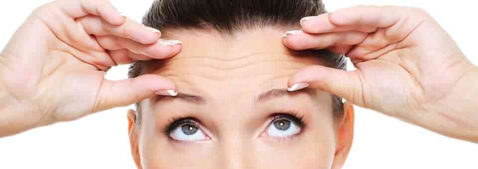 Female face wrinkles