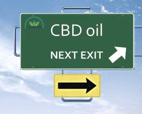 CBD OIL señal de calle de próxima salida