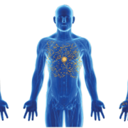 the-real-cbd-blog-biodispobilidad Ilustración de 3 hombres azules