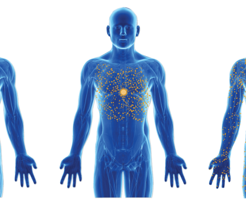 Ilustración de 3 hombres azules