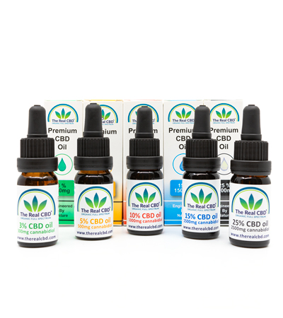 Aceites de CBD más populares con cajas - The Real CBD marca
