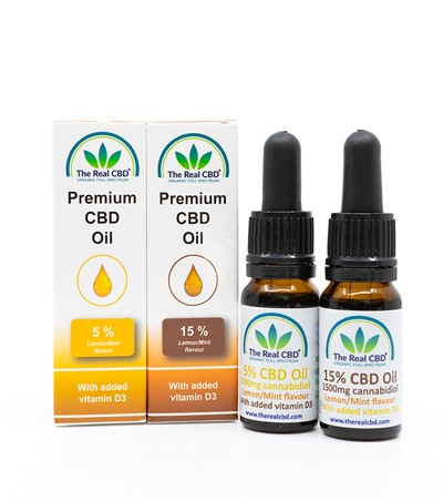 2CBD Aceites con vitamina D añadida - The Real CBD marca