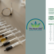 The-Real-CBD-Survey-Results-1 Jeringuillas con aceite de CBD de varios colores sobre una mesa de despacho