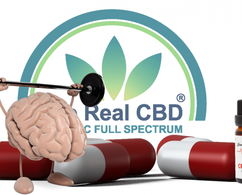 El cerebro de dibujos animados se ejercita con cápsulas y aceite de CBD