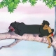 Mowgli y Bagehra durmiendo en un árbol