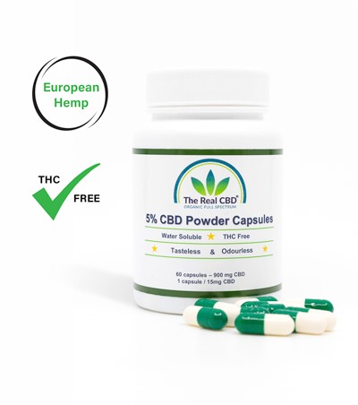 Polvo CBD soluble en agua 1% en capsulas