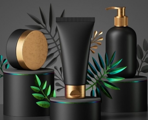 Productos de belleza negros sin etiqueta