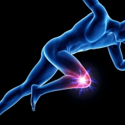The-Real-CBD-Blog-cbd-para-la-inflamacion Ilustración de hombre corriendo con dolor de rodilla