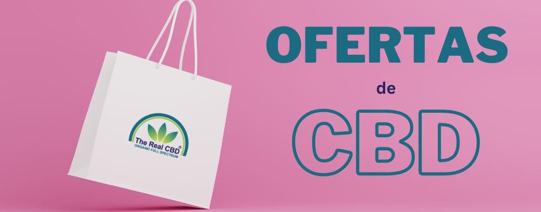OFERTAS de CBD sobre fondo rosa
