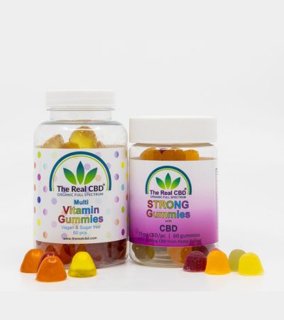 Gominolas de 25 mg y gominolas multivitaminas - the real CBD marca