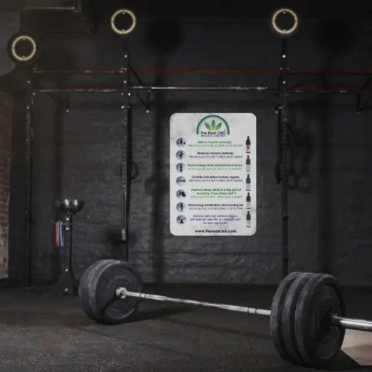 Gimnasio CrossFit con el cartel The Real CBD