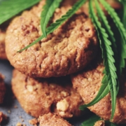 The-Real-CBD-Blog-Best-CBD-edibles-for-anxiety Galletas con hojas de cáñamo alrededor