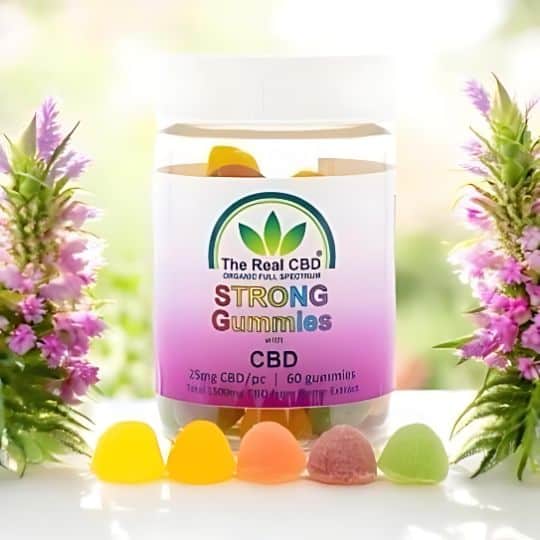 CBD strong gummies de flores rosas