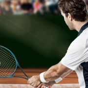 Tenista en pista de tenis