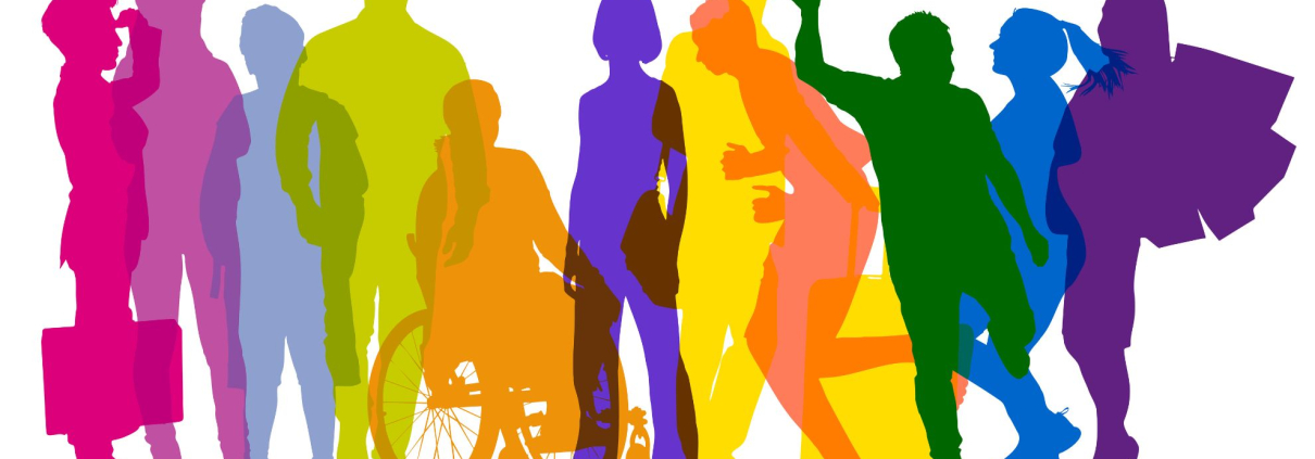 Siluetas en los colores de diferentes órganos activos