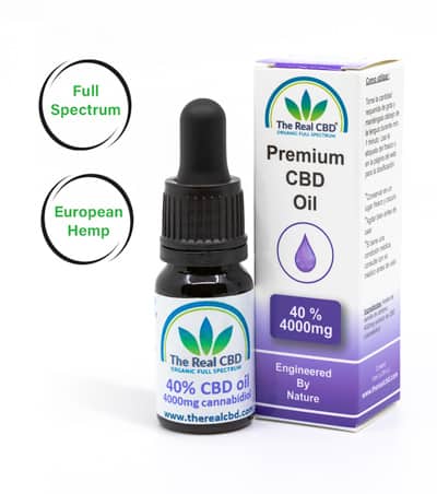 Botella de aceite de CBD 40% - The Real CBD marca