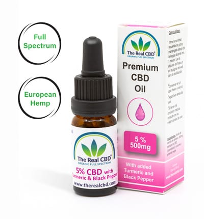 5% CBD oil with turmeric-The Real CBD-UK-Denmark-Spain-Germany 5% CBD oil with turmeric-The Real CBD brand