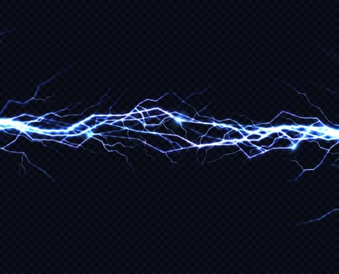 Electricity on a black background
