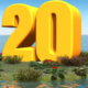 Groot 20 op een eiland in zee