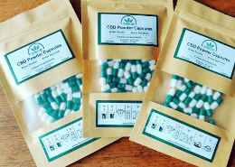 The Real CBD capsules in 3 flat packs
