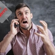 The-Real-CBD-Blog-10-reasons-why-your-CBD-is-not-working Man shouting BUT WHY on the phone