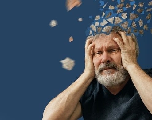 Man met exploderend hoofd