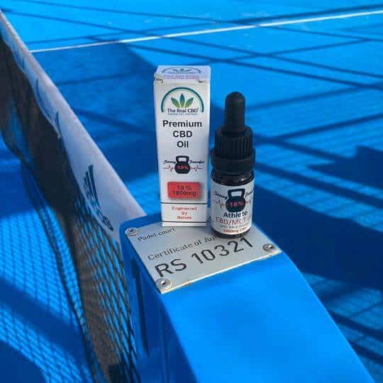 The Real CBD athletes oil on a padel court