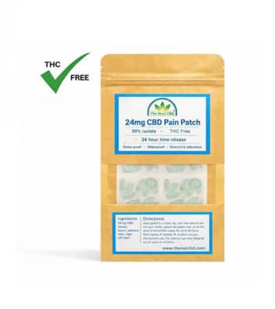 A pack of The Real CBD 24mg pain patches