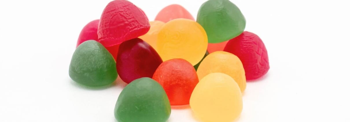 Catégorie de produits Bonbons au CBD Gummies CBD multicolores gros plan
