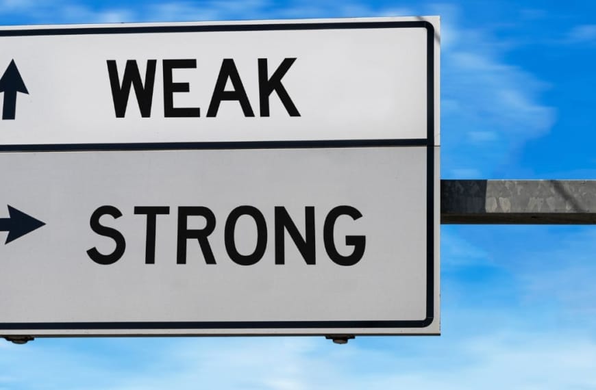 WEAK/STRONG verkeersbord