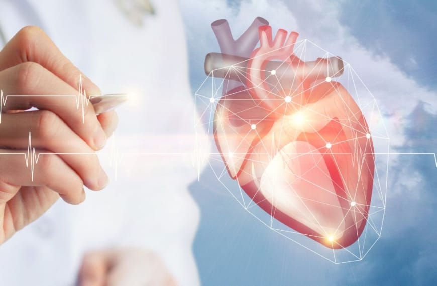 Doctor pointing on a heart on a screen