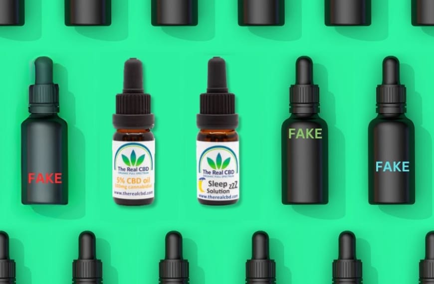 Fake tincture bottles and The Real CBD tincture bottles