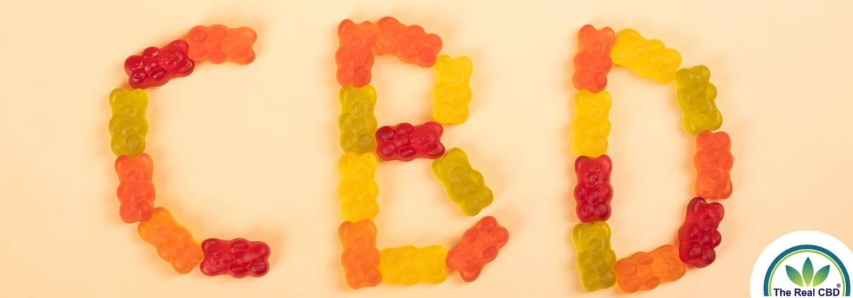 CBD spelled out in gummies