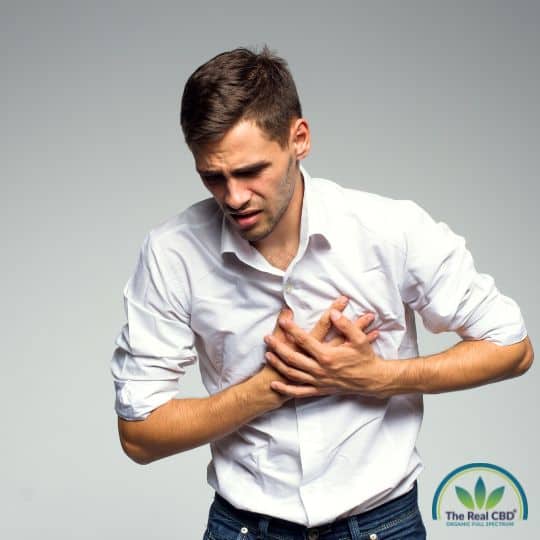 Man holding his chest in pain