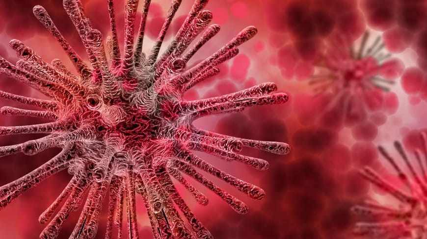 Drawing of infection in the blood