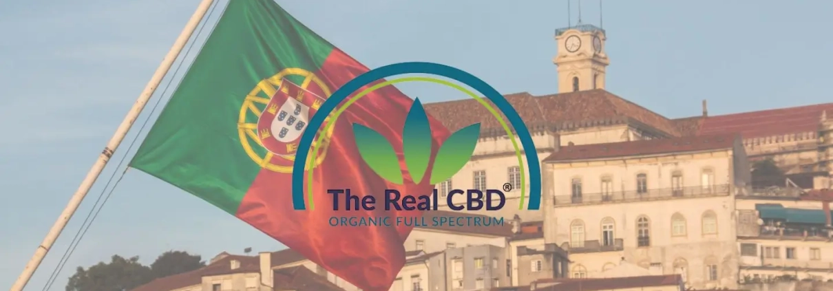 Portugiesische Flagge weht über einer alten Burg