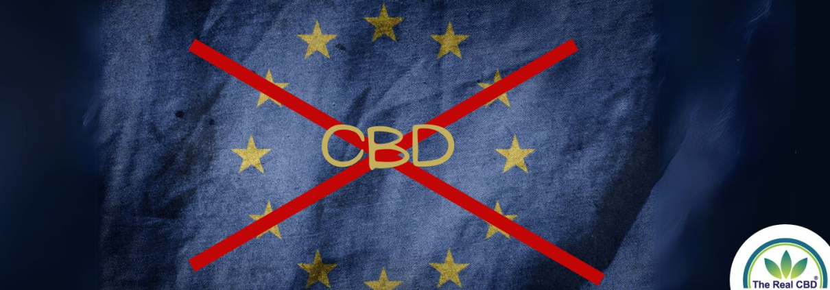 jeans material with EU stars with CBD crossed out