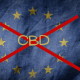 Jeansstoff mit EU-Sternen mit durchgestrichener CBD