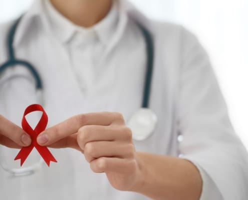 Dokter met rode strik