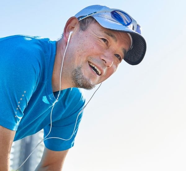 Athlete looking happy