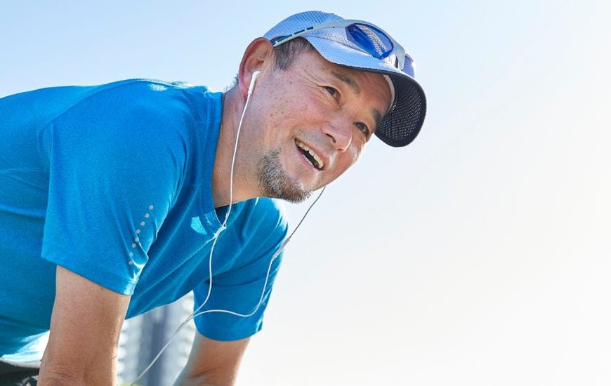 Athlete looking happy
