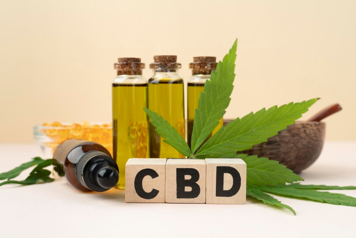 Marijuana leaves and oil